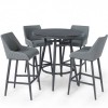 Maze Lounge Outdoor Fabric Regal 4 Seat Round Bar Set in Flanelle  
