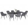 Maze Lounge Outdoor Fabric Zest 8 Seat Oval Dining Set in Flanelle 