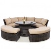 Maze Rattan Garden Brown Chelsea Lifestyle Sofa Set & Glass Table Top