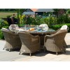 Maze Rattan Garden Furniture Winchester 6 Seat Oval Fire Pit Table With Heritage Chairs
