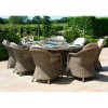 Maze Rattan Garden Furniture Winchester 8 Seat Oval Fire Pit Table With Heritage Chairs