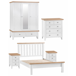 Tenby White Painted Furniture Kingsize 5ft Bedroom Package
