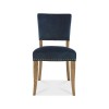 Bentley Designs Indus Oak Furniture Upholstered Blue Velvet Chair (Pair)