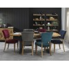 Bentley Designs Indus Oak Furniture Upholstered Blue Velvet Chair (Pair)