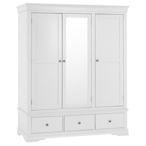 Maison White Painted Furniture 3 Door Wardrobe 