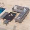Maze Lounge Pulse Rectangular Flanelle Corner Dining Set with Rising Table 
