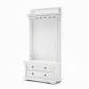 Provence White Painted Furniture Coat Hanger Unit With 2 Drawers