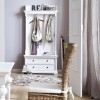 Provence White Painted Furniture Coat Hanger Unit With 2 Drawers