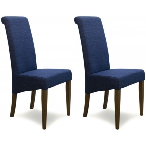 Homestyle Chair Collection Italia Blue Fabric Chair Pair