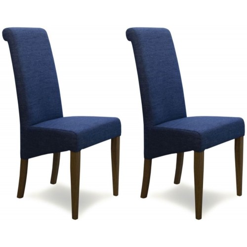 Homestyle Chair Collection Italia Blue Fabric Chair Pair