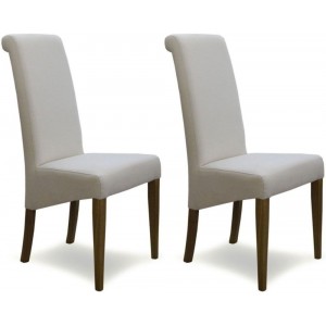 Homestyle Chair Collection Italia Ivory Fabric Chair Pair
