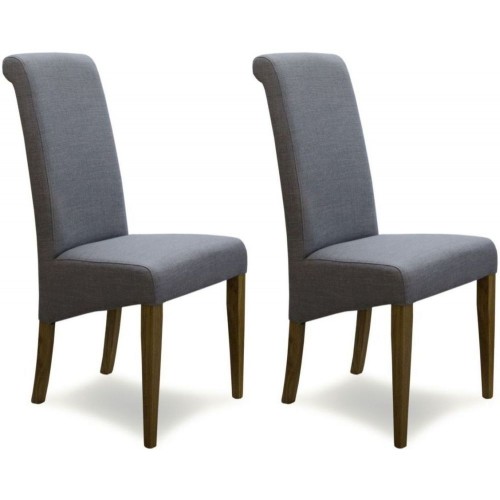Homestyle Chair Collection Italia Grey Fabric Chair Pair