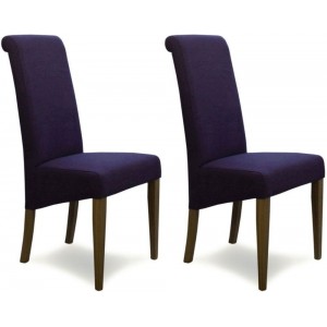 Homestyle Chair Collection Italia Purple Fabric Chair Pair