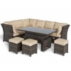 Maze Rattan Henley Brown Corner Sofa with Reclining Arms & Rising Table
