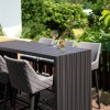Maze Lounge Outdoor Fabric Regal 6 Seat Rectangular Bar Set in Flanelle  