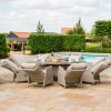 Maze Rattan Garden Furniture Cotswolds Reclining 8 Seat Round Dining Set with Woven Lazy Susan  
