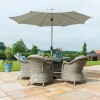 Maze Rattan Garden Furniture Oxford 6 Seat Oval Ice Bucket Dining Set with Heritage Chairs & Lazy Susan