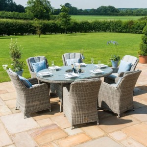 Maze Rattan Garden Furniture Oxford Oval Ice Bucket Table With 6 Venice Chairs 