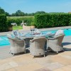 Maze Rattan Garden Furniture Oxford 6 Seat Oval Fire Pit Table With Heritage Chairs  