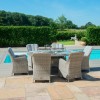 Maze Rattan Garden Furniture Oxford 6 Seat Oval Fire Pit Table With Venice Chairs 