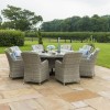 Maze Rattan Garden Furniture Oxford Round Ice Bucket Table With 8 Venice Chairs