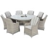 Maze Rattan Garden Furniture Oxford Round Ice Bucket Table With 8 Venice Chairs