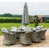 Maze Rattan Garden Furniture Oxford 8 Seat Oval Ice Bucket Table With Heritage Chairs 