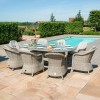 Maze Rattan Garden Furniture Oxford 8 Seat Oval Fire Pit Dining Set With Heritage Chairs  