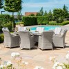 Maze Rattan Garden Furniture Oxford 8 Seat Oval Fire Pit Dining Set With Venice Chairs 