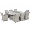 Maze Rattan Garden Furniture Oxford 8 Seat Oval Fire Pit Dining Set With Venice Chairs 