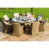 Maze Rattan Garden Winchester Round Table with 8 Venice Chairs & Ice Bucket