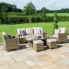Maze Rattan Garden Furniture Winchester Sofa Dining Set With Rising Ice Bucket Table 