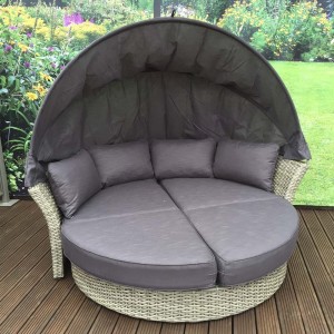 Signature Weave Garden Furniture Lily Nature Weave Daybed With Canopy