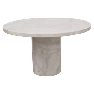 Vida Living Carra Marble 130cm Round Dining Table Bone White