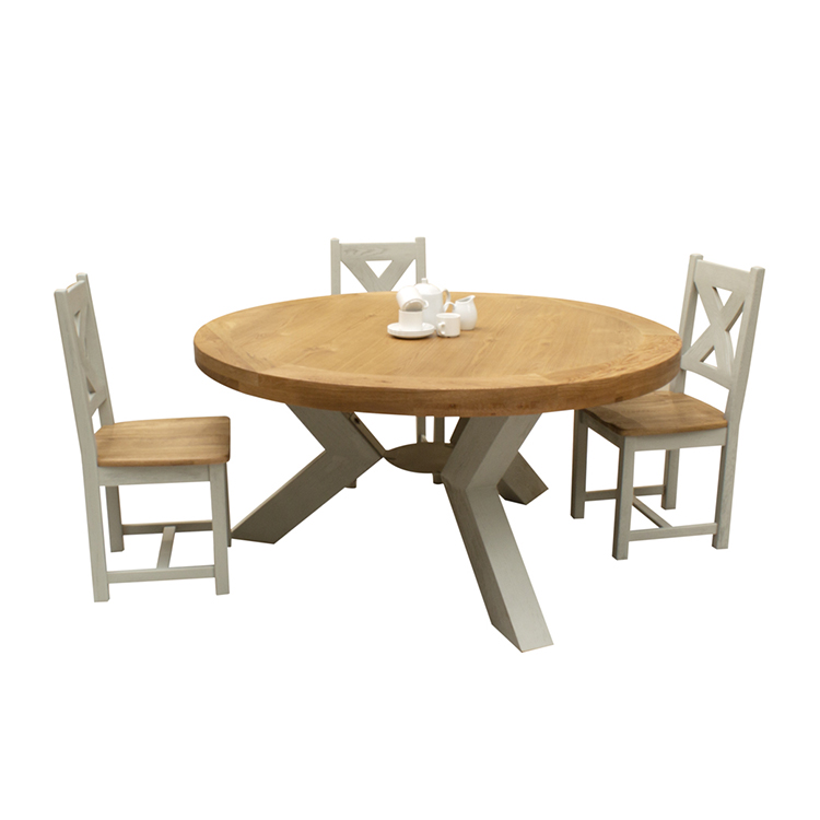Vida Living Monroe Grey Oak Furniture 160cm Round Dining Table