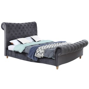 Vida Living Sloane Upholstered 6ft Super Kingsize Bed Grey