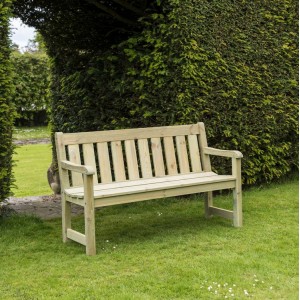 Alexander Rose Garden Furniture Solid Pine Marlow 5ft Slatted Back Bench