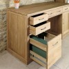 Mobel Solid Oak Furniture Twin Pedestal Desk Office Package