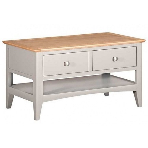 Alfriston Grey Painted Furniture Coffee Table with 2 Drawers