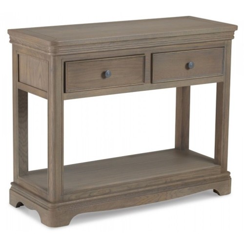 Vezelay Oak Furniture Console Table with 2 Drawers
