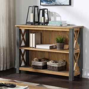 Urban Elegance Reclaimed Wood Furniture Low Bookcase