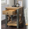 Urban Elegance Reclaimed Wood Furniture Lamp Table With Drawer 