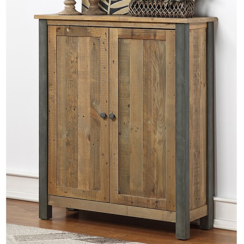 Urban Elegance Reclaimed Wood Furniture Large Shoe Storage Cupboard