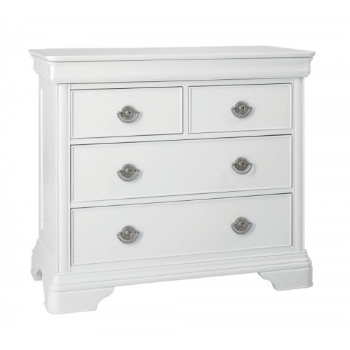 Bentley Designs Chantilly White Furniture 2 Over 2 Chest of Drawers