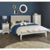 Hampstead Soft Grey & Pale Oak Furniture 3 Drawer Bedside Table