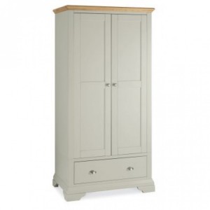 Hampstead Soft Grey & Pale Oak Furniture Double Wardrobe