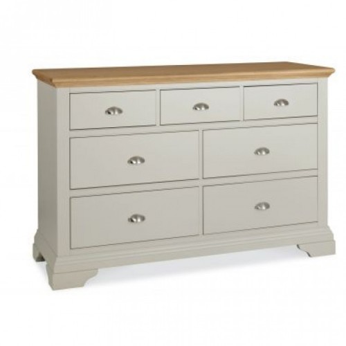 Hampstead Soft Grey & Pale Oak Furniture 3 Over 4 Chest of Drawers