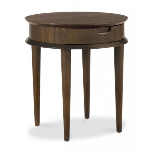 Bentley Designs Oslo Walnut Furniture Lamp Table with Drawer