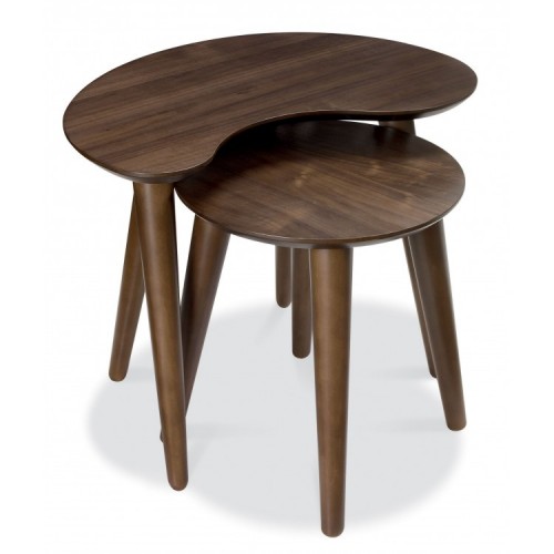 Bentley Designs Oslo Walnut Furniture Nest Of Lamp Tables