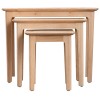 Bergen Oak Furniture Nest of 3 Tables 